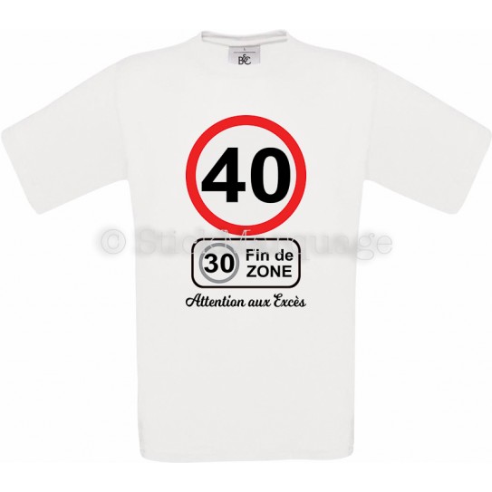 T-shirt anniversaire homme: 40ans (x1)
